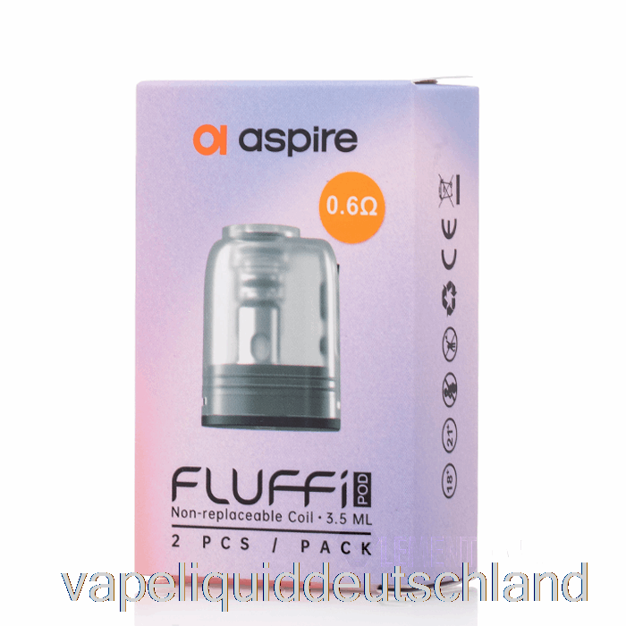 Aspire Fluffi Ersatzpods 0,6 Ohm Fluffi Pods Vape Liquid